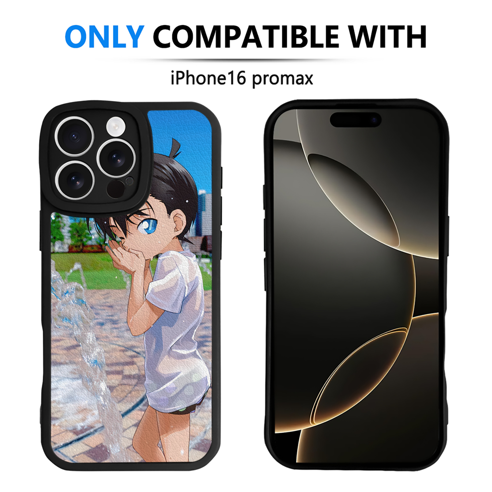 （画像用） 名探偵コナン Detective Conan 【iPhone 16シリーズ対応】シリコンスマホケース（レザー調） 材質：シリコン